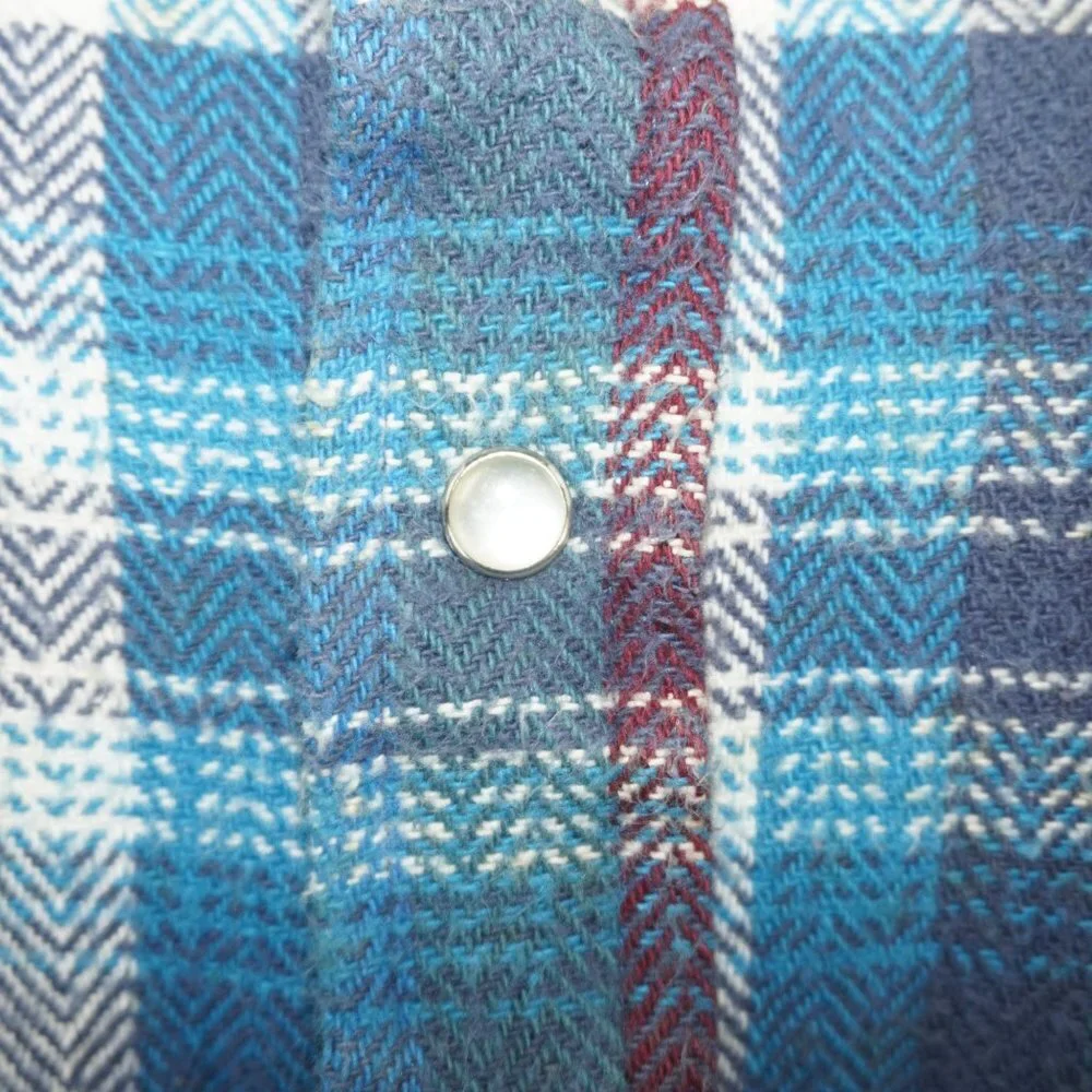 Vintage Oversized Boyfriend Pearl Snap Cotton Plaid Shacket Large - Picture 3 of 8